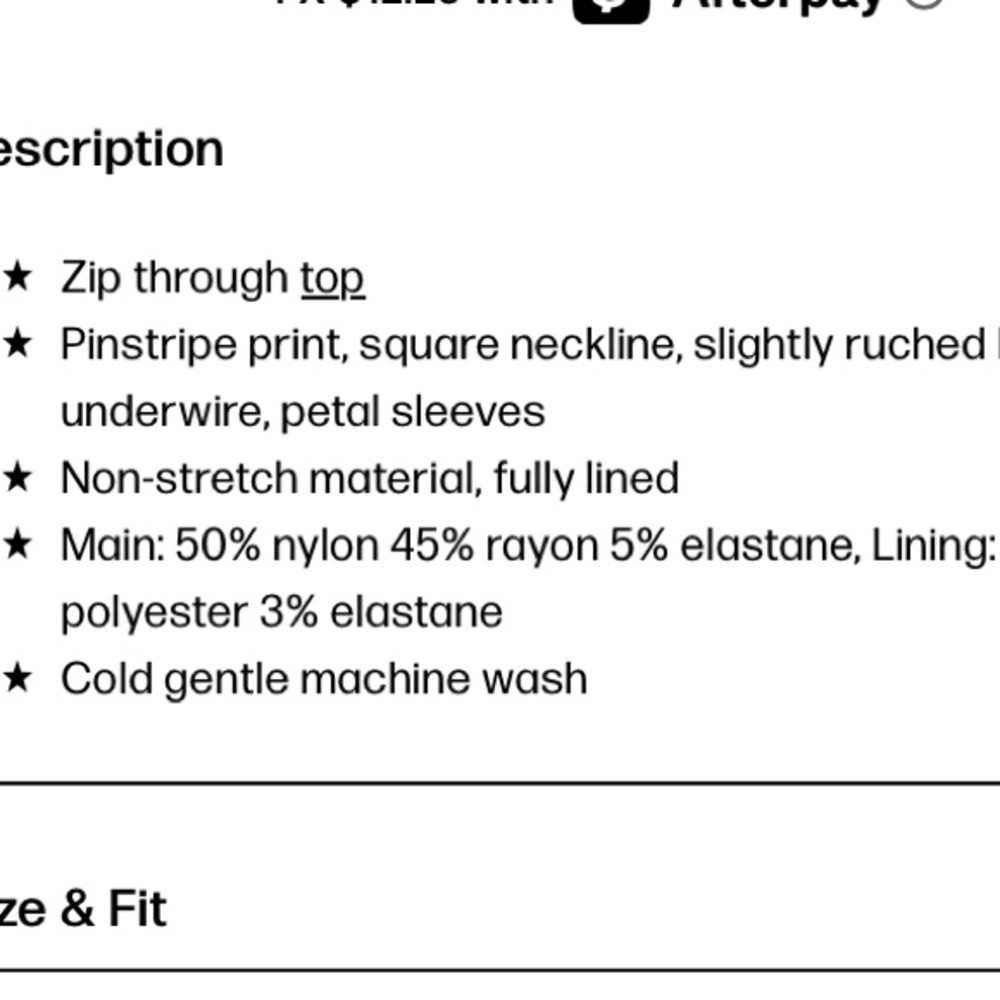 Princess Polly Santa Cruz Pinstripe Zip Ivory Striped Cap Sleeve Top - Picture 5 of 5